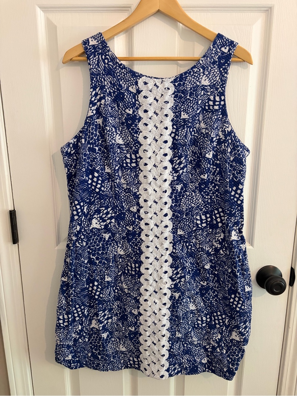 Lilly Pulitzer for Target Upstream Fish Navy & White Fish Print Dress - Size 18